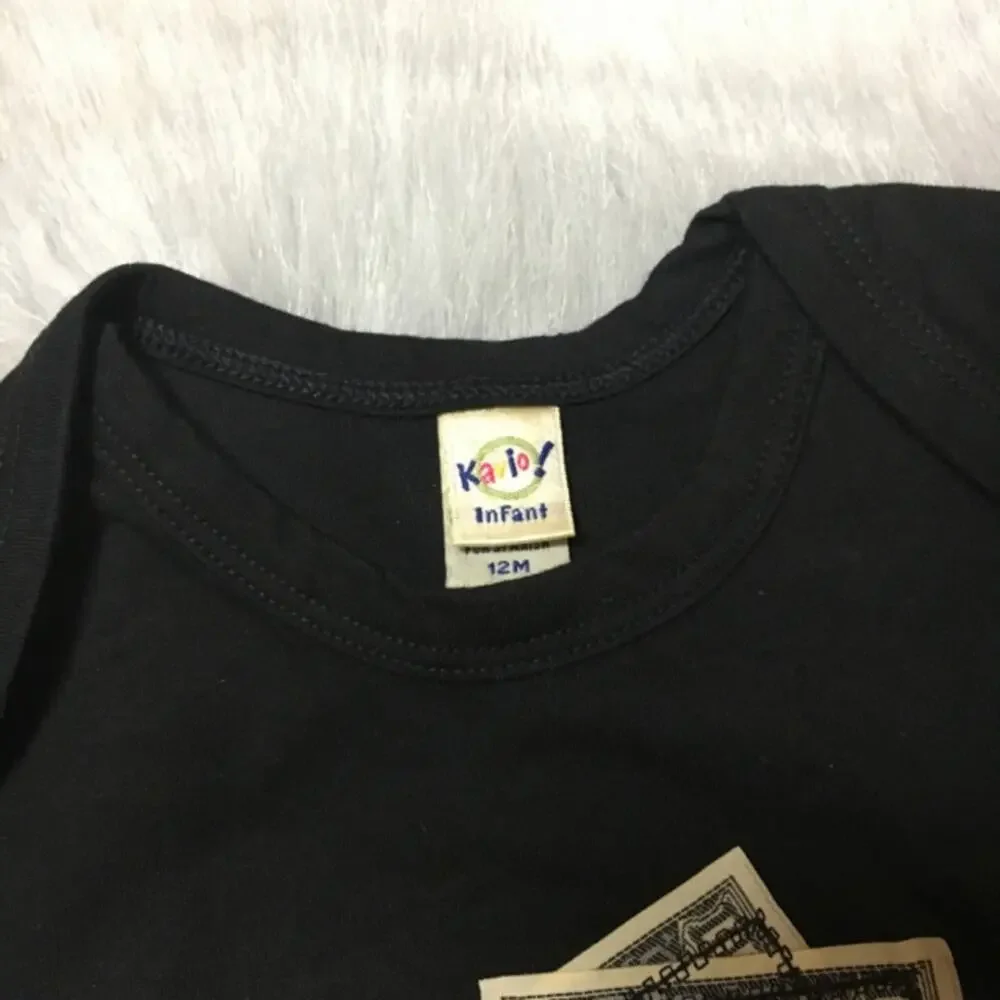 My Lucky Shirt Las Vegas Boys Girls Bodysuit Size 12‎ Months Black Kitschy NEW